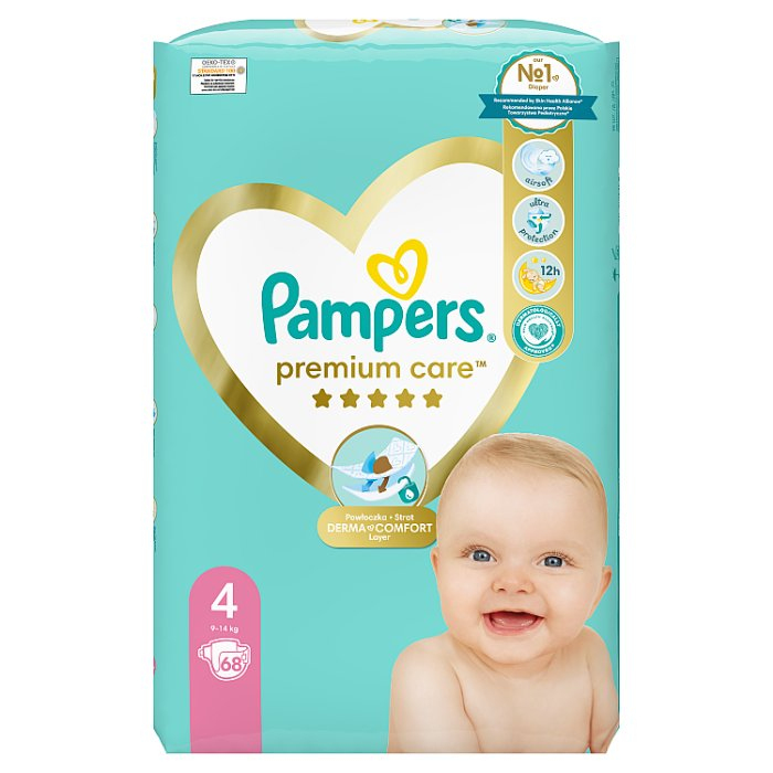 mala paczka pieluchomajtek pampers premium care 4