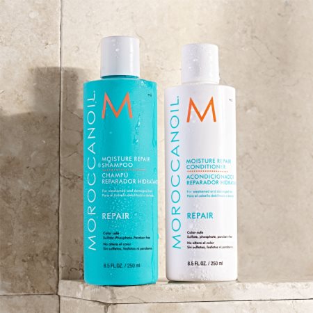 moroccanoil moisture repair odżywka do włosów zniszczonych zabiegami chemicznym