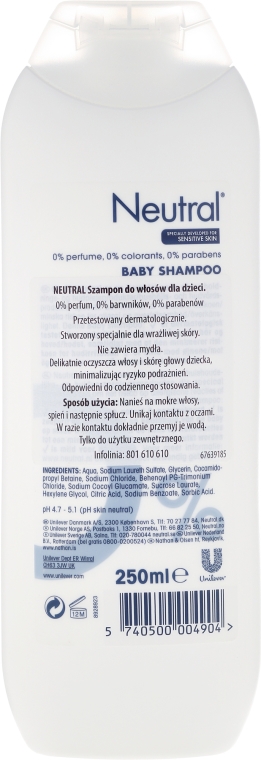 neutral baby shampoo szampon do włosów dla dzieci sklad