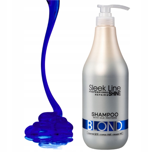 niebieski szampon do włosów blond