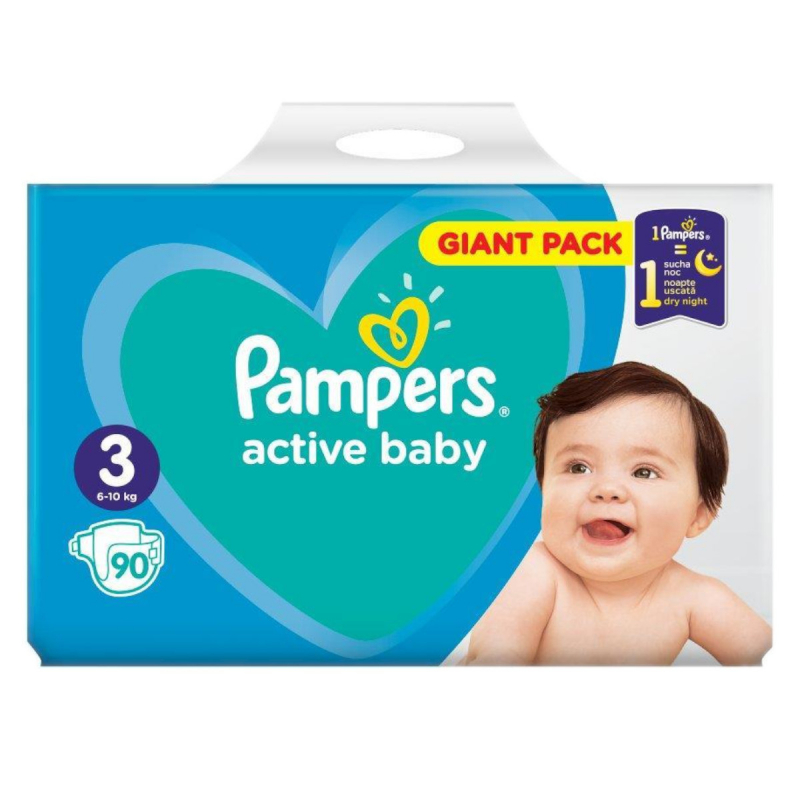 pampers active baby dry midi 90 szt