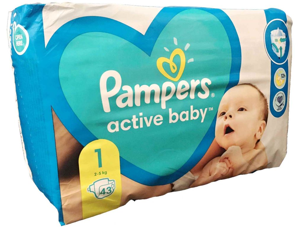 pampers active dry 1 43 szt