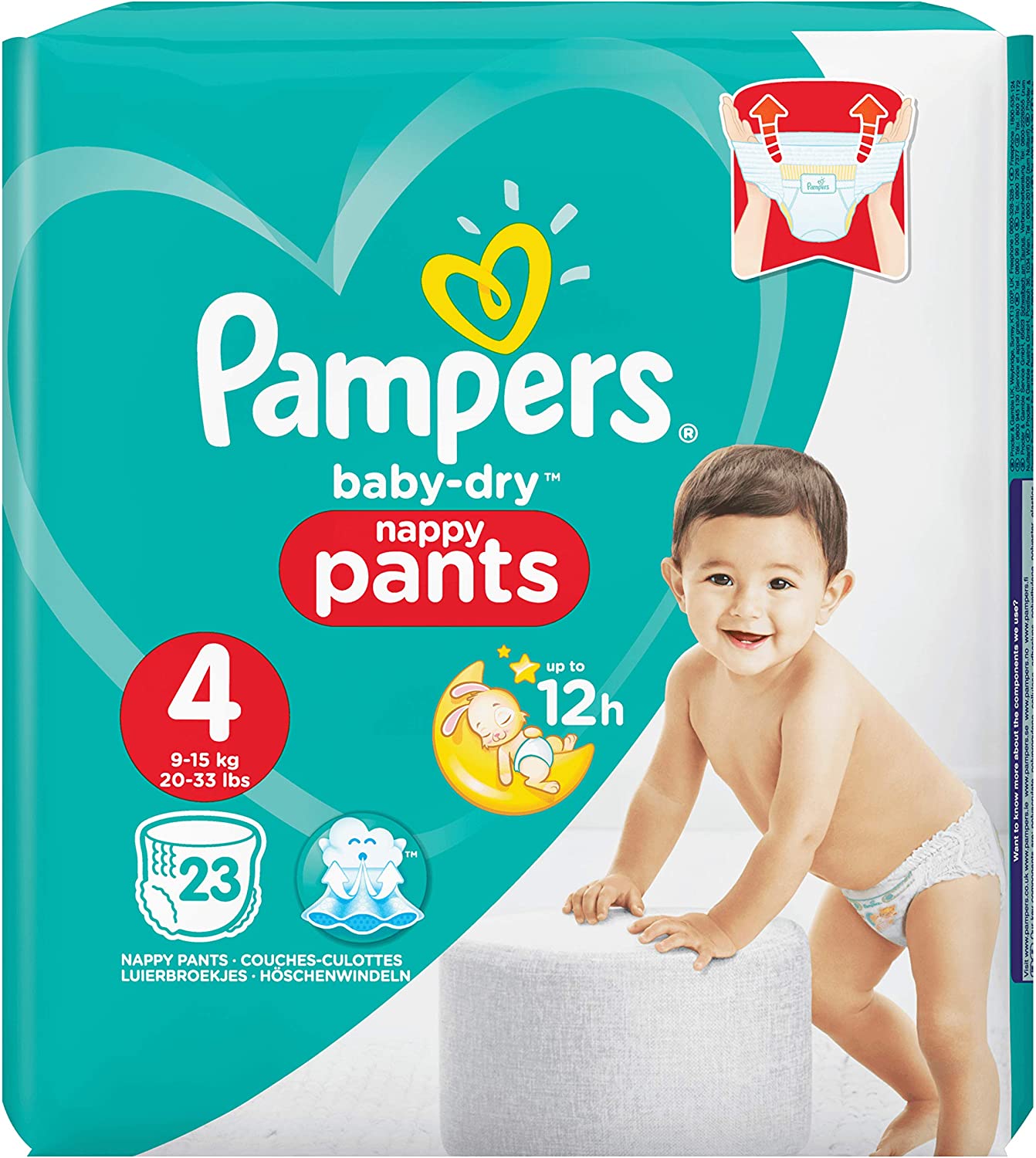 pampers baby dry nappy pants size 4