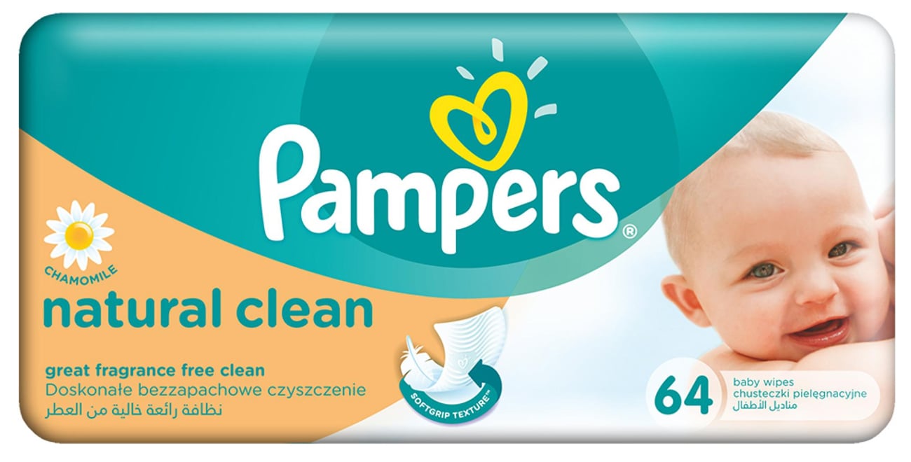 pampers natural clean chusteczki pielęgnacyjne 64 szt