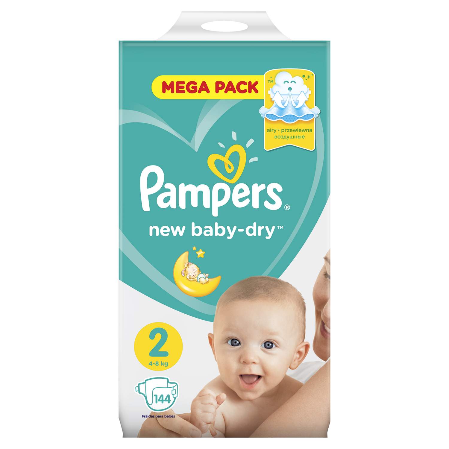 pampers new baby-dry rozmiar 2 mini 144 cena