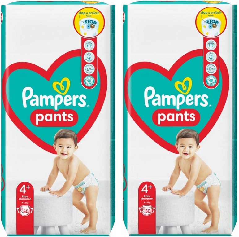 pieluchomajtki pampers 4+ 100 sztuk