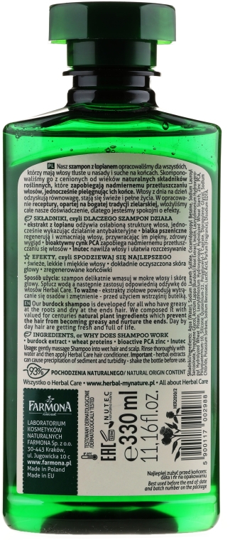 szampon herbal care z lopianem