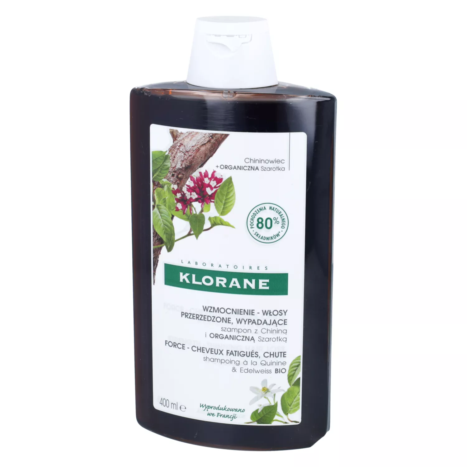 szampon klorane z chininą i witaminami z grupy b
