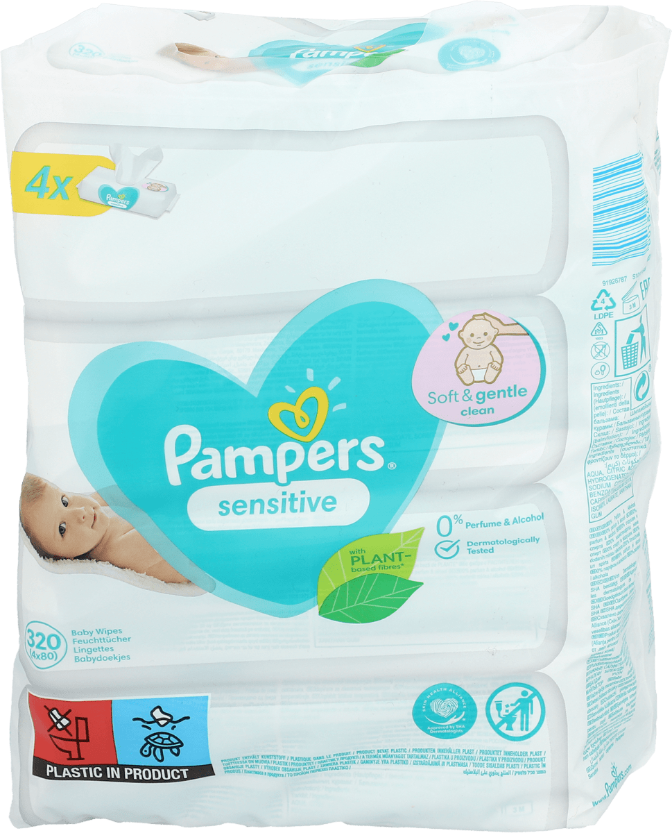 tesco pampers sensitive 6x64 chusteczki